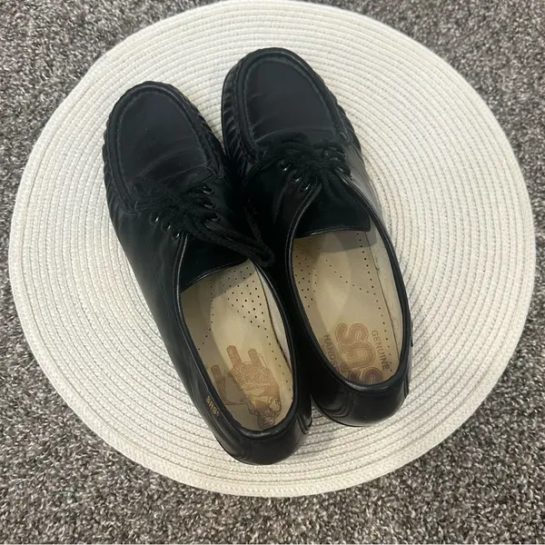 SAS Bounce Comfort Wedge Black Leather Handsewn‎ Walking Shoes Women Sz 11M - Image 3