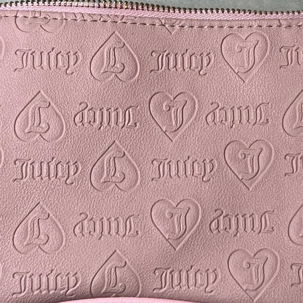 Juicy Couture Shoulder Bag Womens Embossed Heart Leather Purse Y2K Retro - Image 10