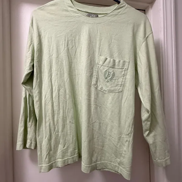 Vintage Esprit Light Green Long Sleeve Shirt. Size Small - Image 7