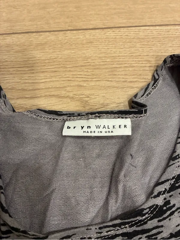 Bryn Walker Women’s Black Gray Long Sleeve Midi Dress Rayon Size S - Image 5