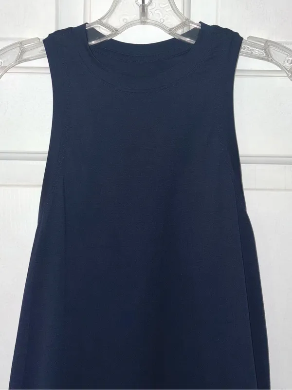 LuluLemon Navy High Round Neck Sleeveless A-Line Tank Top - Image 2