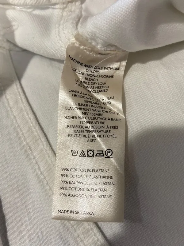 Pilcro Heritage Curve Mid-Rise Barrel Leg Jeans White Size 32T Anthropologie - Image 3