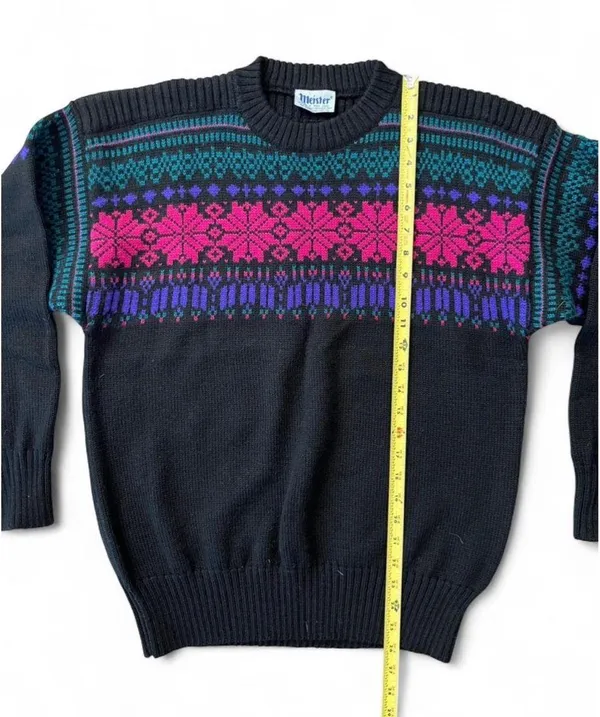 Vintage 70s Meister Wool Sweater Black Size M - Image 4