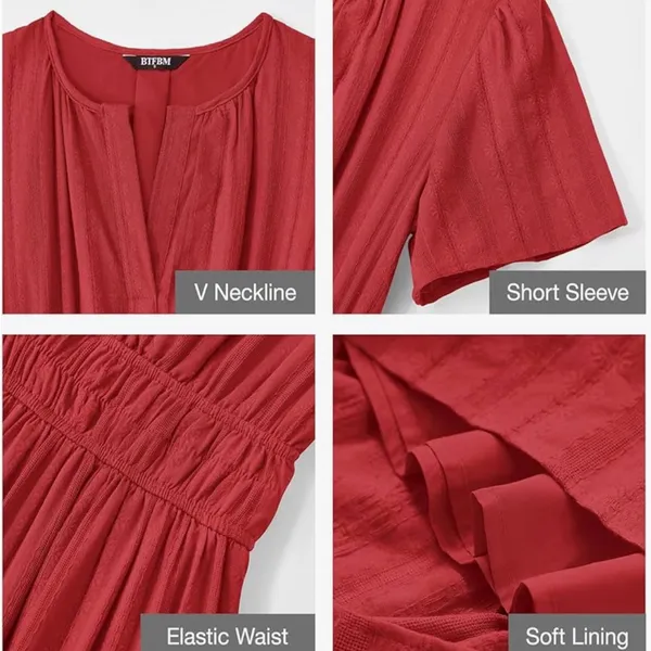 Elegant Red Maxi Dress Size M - Image 2