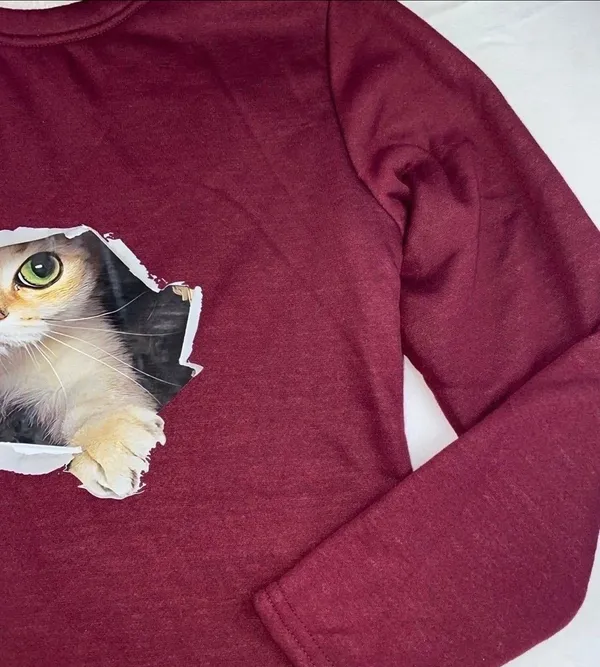 Cat sweater Red Size L - Image 2