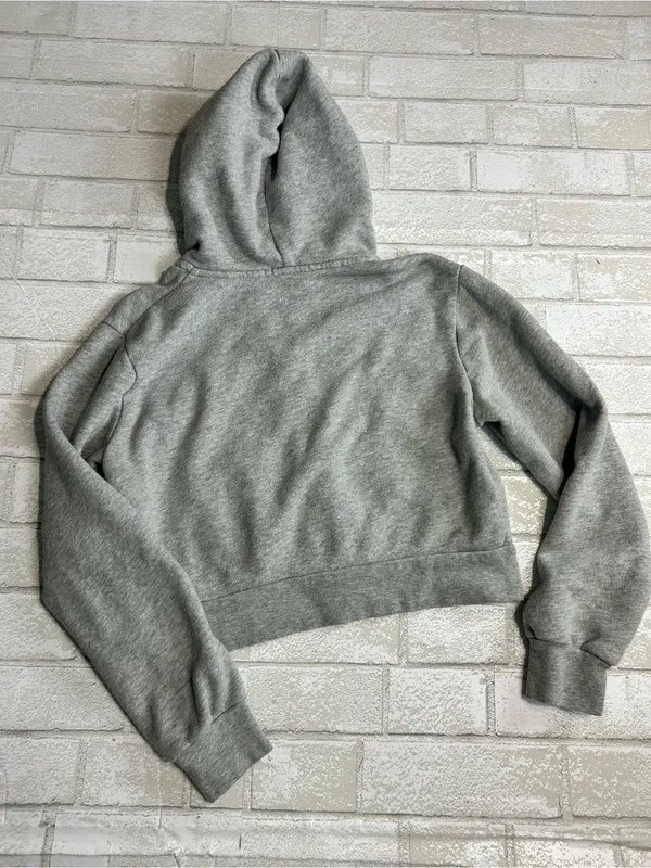 Brandy Melville John Galt Cropped Gray Zip-Up Hoodie - Women - Image 2