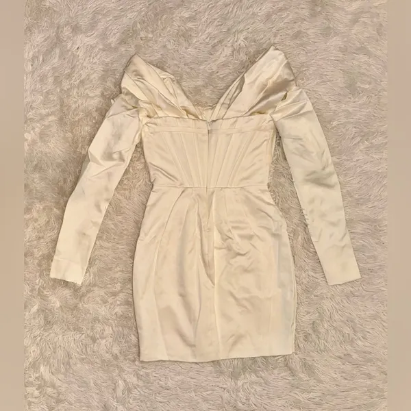 NWOT House Of CB 'Arista' Ivory Satin Corset Mini Dress sz XS - Image 7