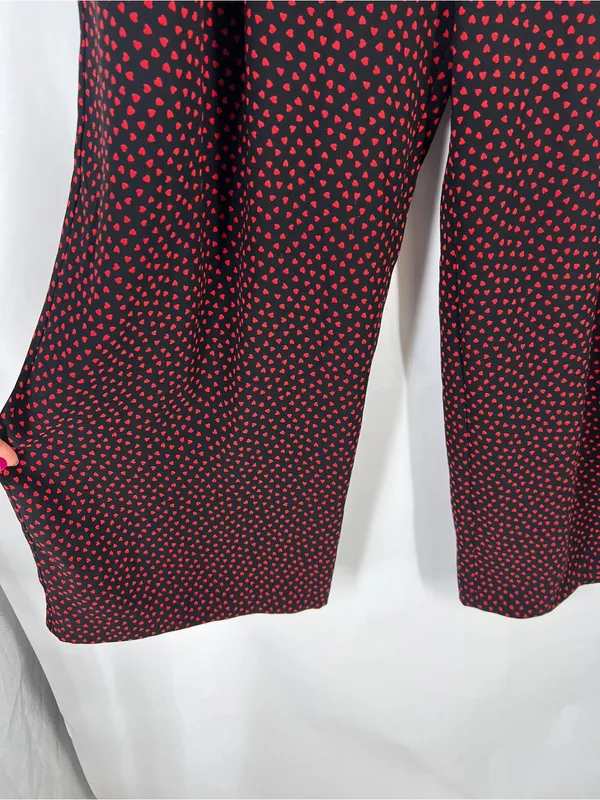Whistles Mari‎ Heart Print Wide-Leg Pants Size 8 - Image 4