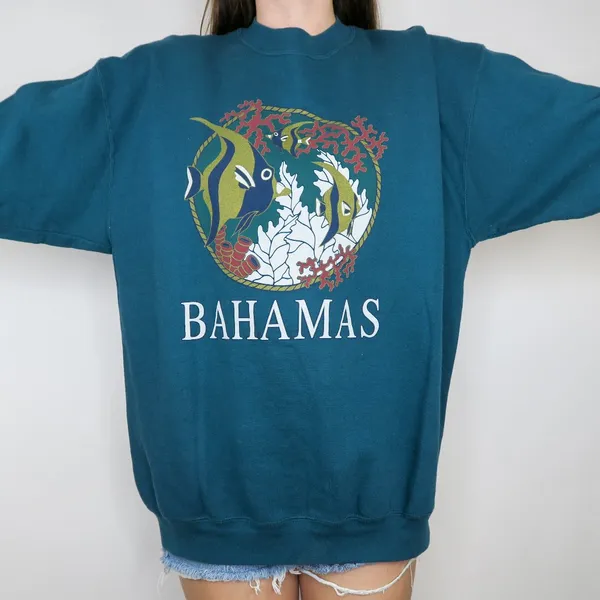 Vintage 90s Bahamas Fish Sweatshirt - Image 2