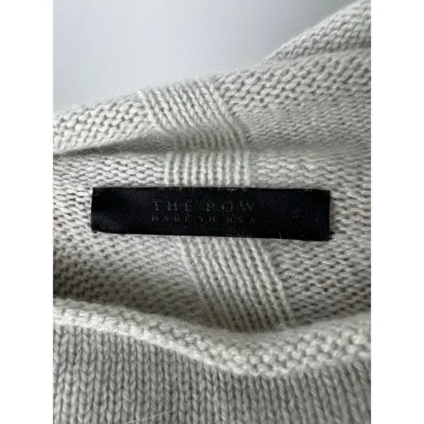 The Row Gray Short Sleeve Cashmere Sweater Need Repair Small - Image 6