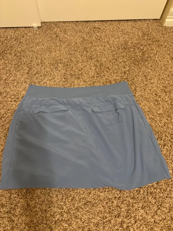 Athleta Soho Skort Large 16 Powder Blue Undershorts Pockets Pull On Elastic - Image 4