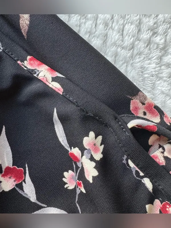 VTG 90s Byer Too Floral Maxi Dress M Black Pink Dark Fairy Whimsigoth Grunge - Image 12