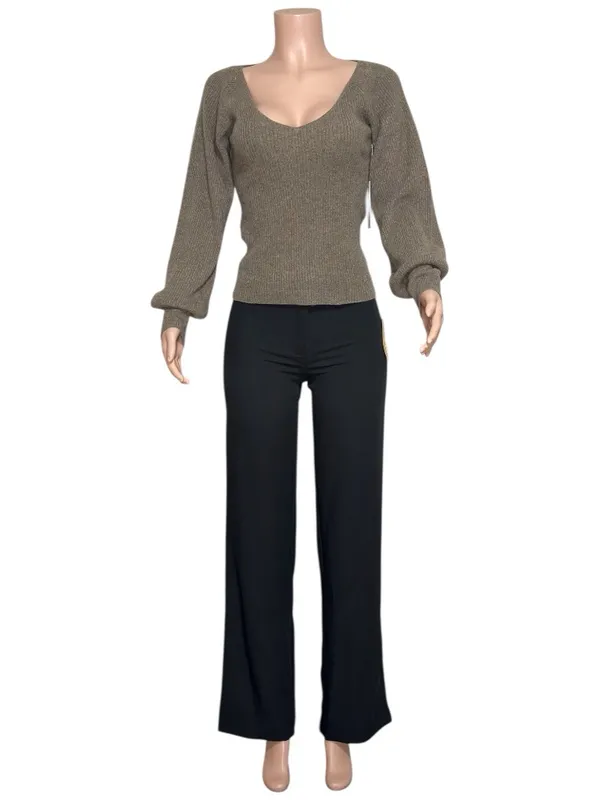 REFORMATION Hart Cashmere Sweater, Cocoa, Medium - Image 9