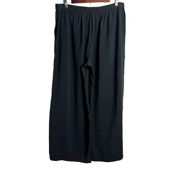 Madewell Wide Leg‎ Elastic Waist Lightweight Pants Size Large Black - Image 4