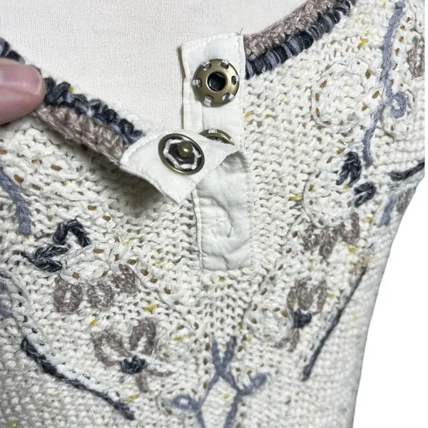 FREE PEOPLE Women’s Y2K Wool Blend Embroidered Hooded Sweater Tunic - Image 3
