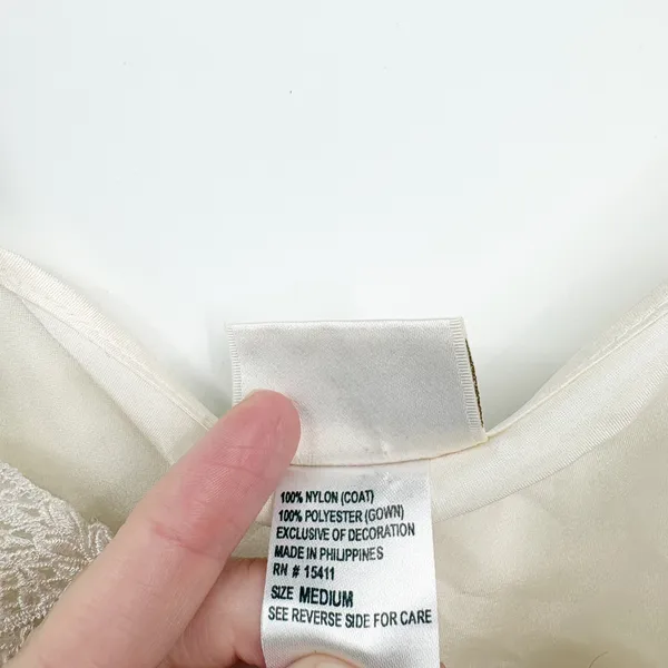 Intimo Amore Womens Y2K Ivory Lace Pearl Trim Romantic Bridal Cami Top Size M - Image 6
