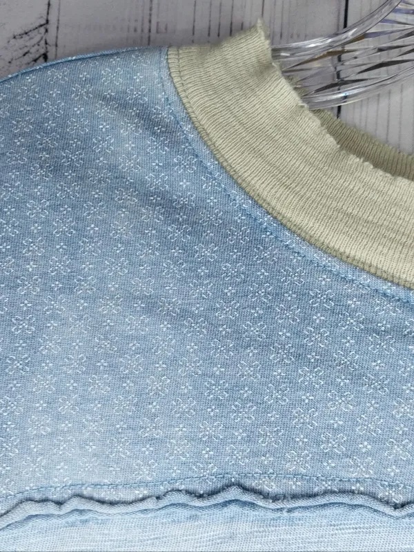 We The Free Free People Petal Pusher Pullover Boho Light Blue Long Sleeve Top - Image 6