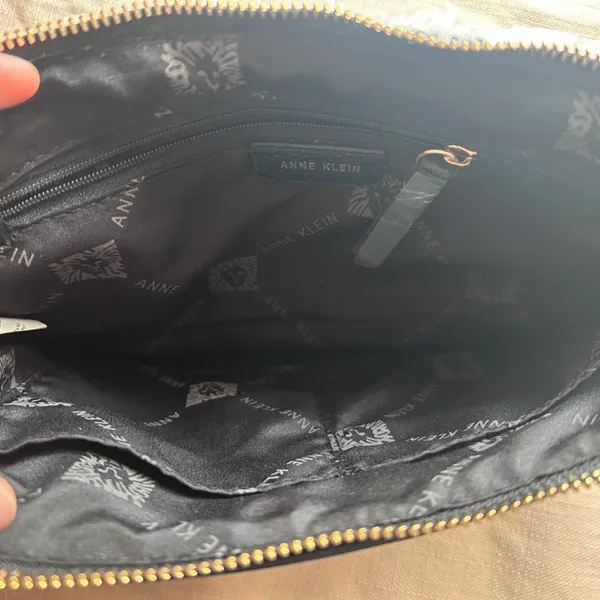 Anne Klein Purse Black Faux Leather - Image 6