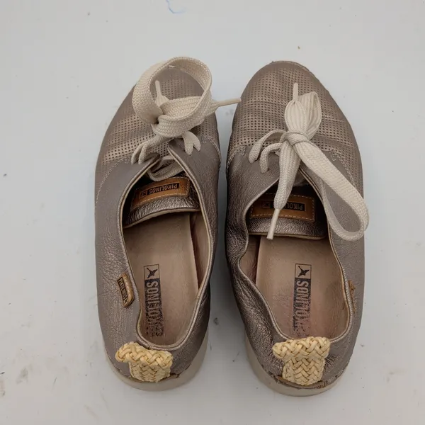 Pikolinos Vera Metallic Gold Perforated Leather Derby Shoes Size 40 Women 9.5-10 - Image 7