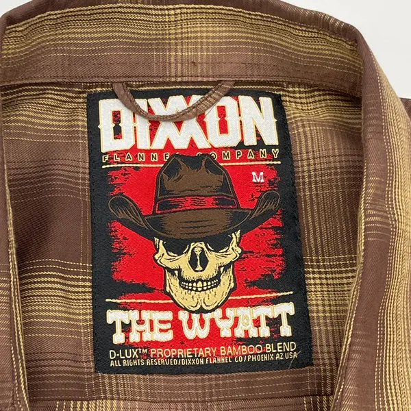 Dixxon Women The Wyatt‎ Shirt Size M Brown Plaid Bamboo Western Rockabilly Ranch - Image 7