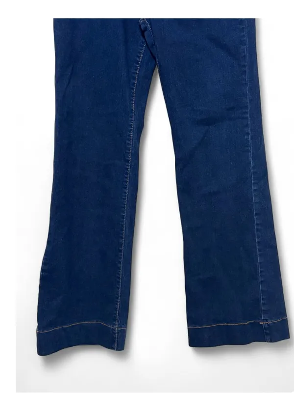 PWEST Women’s Dark Wash High Rise Wide Leg Flare Jeans Size M - Image 8