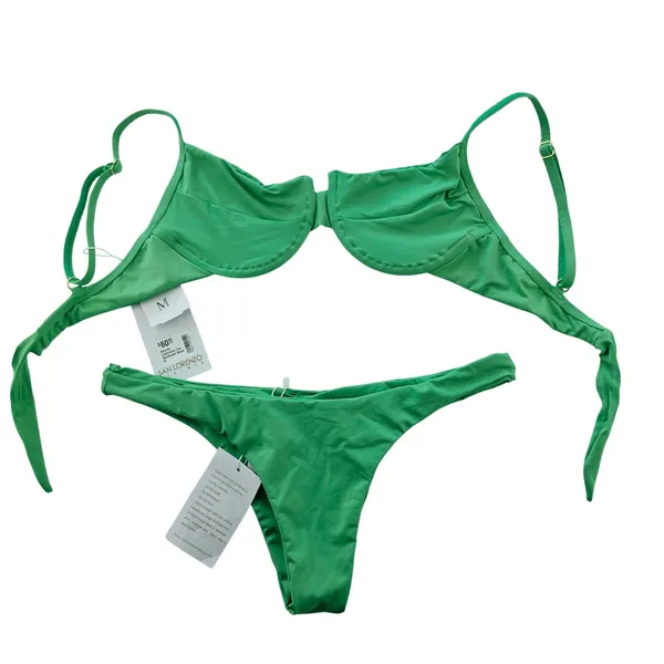 San Lorenzo NWT Moorea Underwire Bikini Set Rainforest Blend Green Womens Size M - Image 2