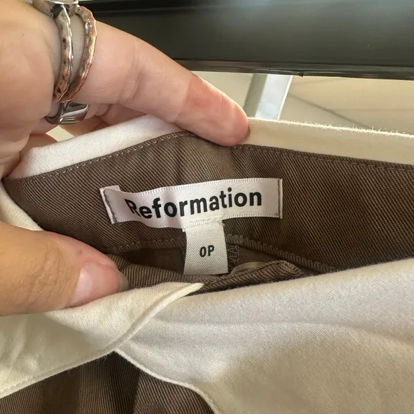 Reformation Stevie High Rise Pant Beige Taupe NWT 0P - Image 8