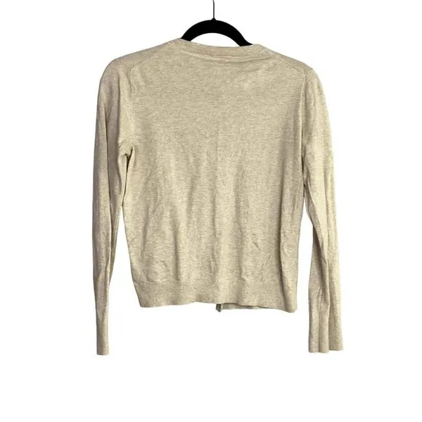 J.Crew Cotton Button Down Long Sleeve Crew Neck Sweater Cardigan S Cream #2304 - Image 8