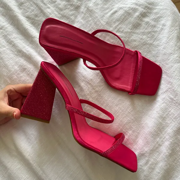 Billini Hot Pink Pink Block Sandal Heel - Image 3