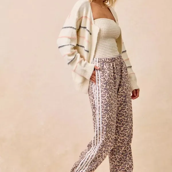 BiBi Side Lines Leopard Track Pants‎ Size XL - Image 9