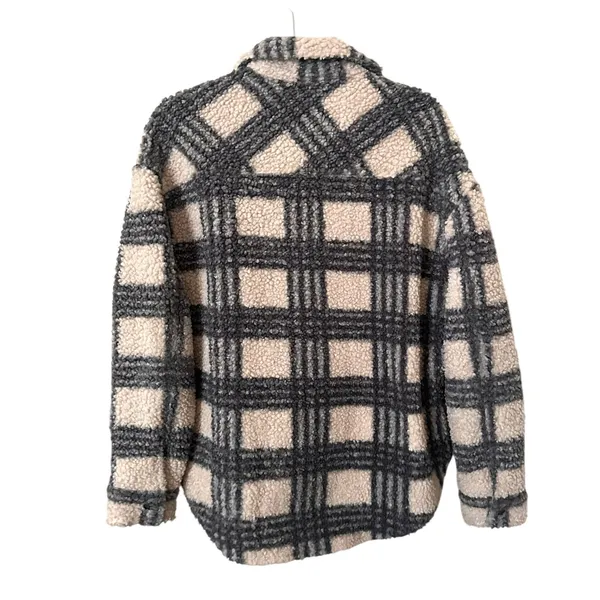 SAYLOR Loria‎ Plaid Jacket Cream Black Medium - Image 3