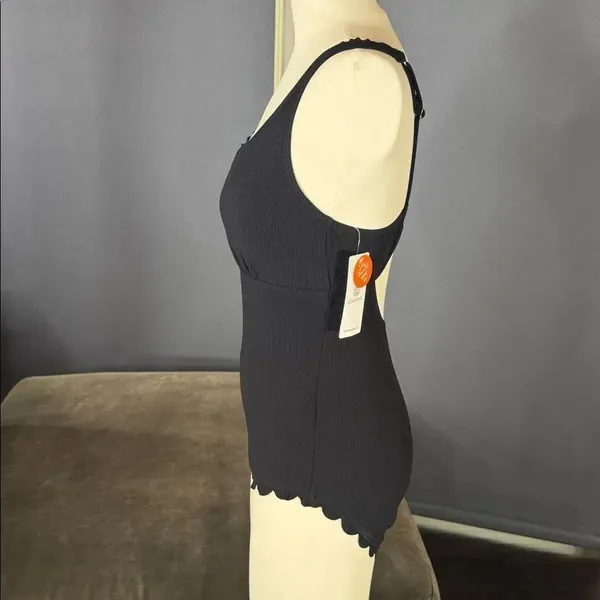 Charmo Women’s Black Scalloped Swimsuit One Piece Square Neck SPF50+ Size M NWT - Image 5