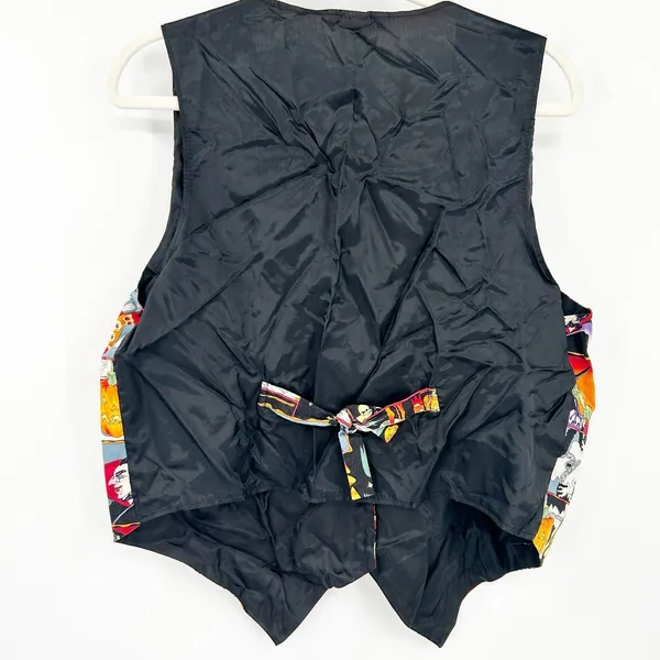 111 Main Womens Vintage Halloween Spooky Witch Vampire Novelty Print Vest Size L - Image 6