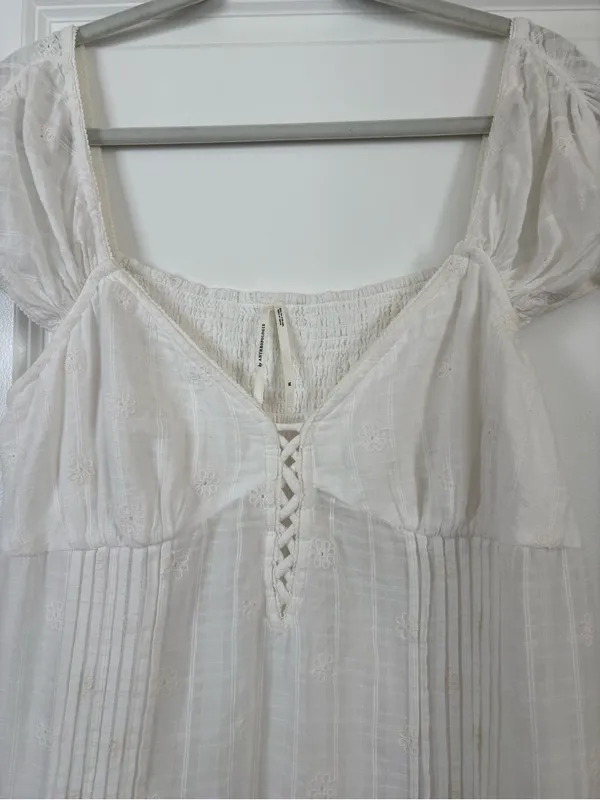 Anthropologie Cap-Sleeve Lace-Up Babydoll Dress Size XL - Image 5