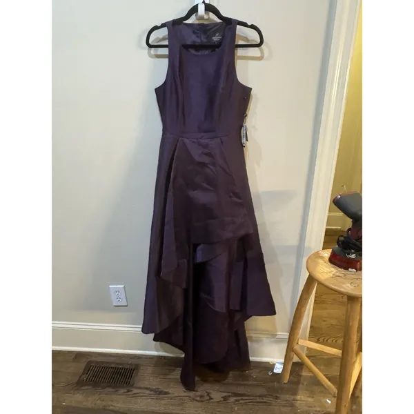 Adrianna Papell Mikado High-Low Gown Size 4 Moody - Image 5