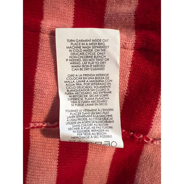 Cabi Catch All Cardigan Red Pink Striped Button Front Sweater XS - Image 6