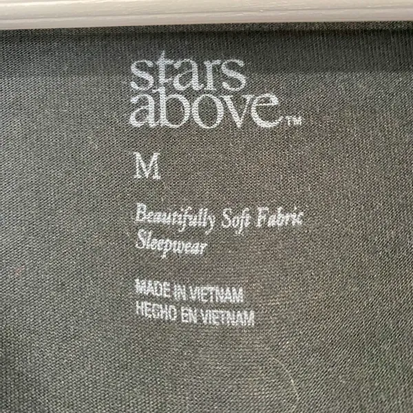 Stars Above Women’s Short Sleeve Pocket Front Button Sleepwear Shirt Black NWT - Image 4