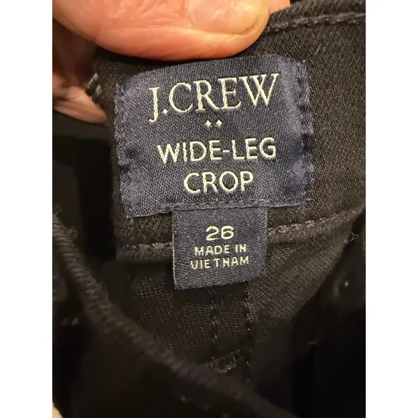 J. Crew Black Denim Wide Leg Crop All Day Strecth NWOT Size 26 - Image 4