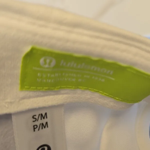 Lululemon Athletica White Cap with Neon Green Embroidery - Image 6