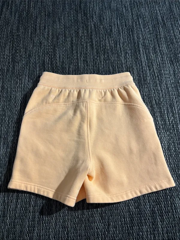 Lululemon Scuba High Rise Short 5” Light Cotton Terry Peach Bellini Size 4 - Image 2