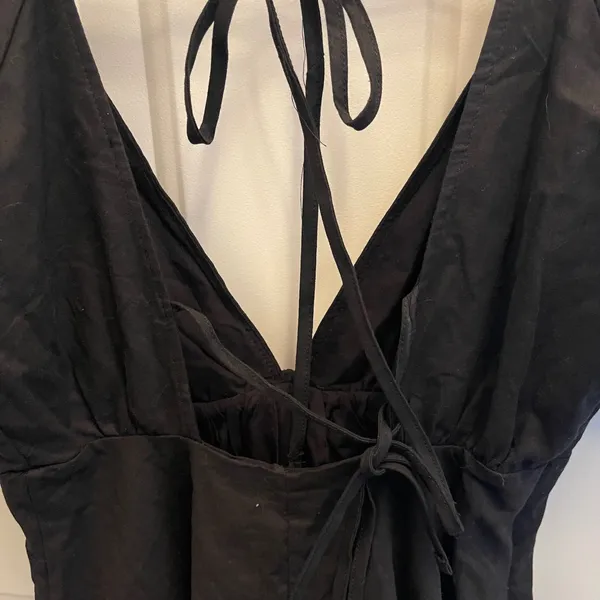 Princess Polly Blissful Black Puff Sleeve Mini Dress Open‎ Back US 0 Coquette - Image 8