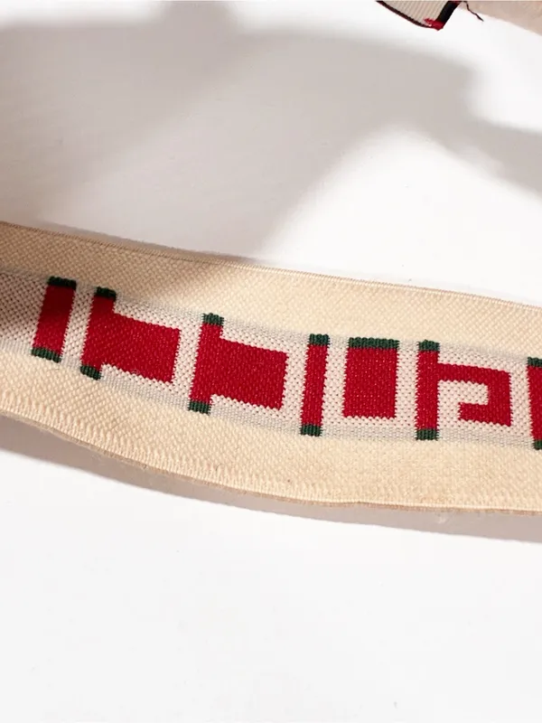 Gucci Web Logo Headband Terry Cloth Stretch Red Stripe - Image 4