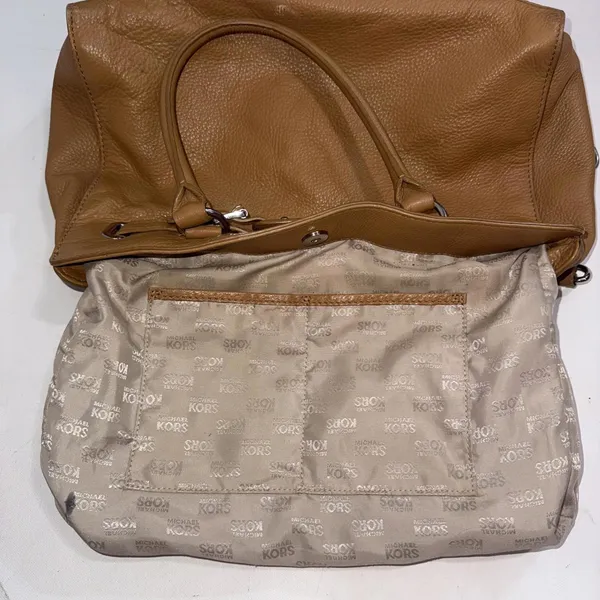 MICHAEL‎ KORS HAMILTON HOBO SHOULDER SATCHEL TOTE BAG Brown LEATHER - Image 13