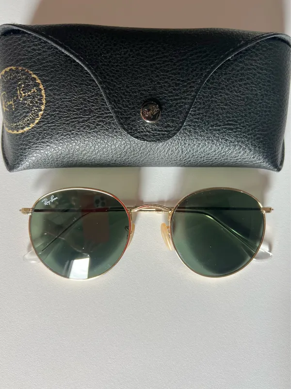 Ray-Ban Round Metal Sunglasses—Gold/Green Lenses - Image 2