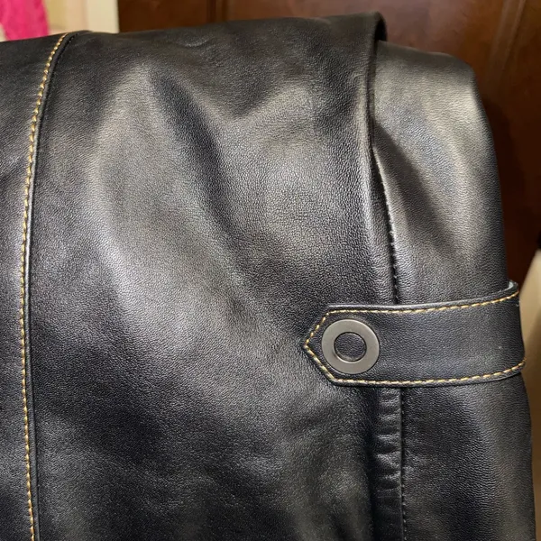 Vintage Faux Leather Women's Black Leather Jacket Size Large Saguaro - Image 6