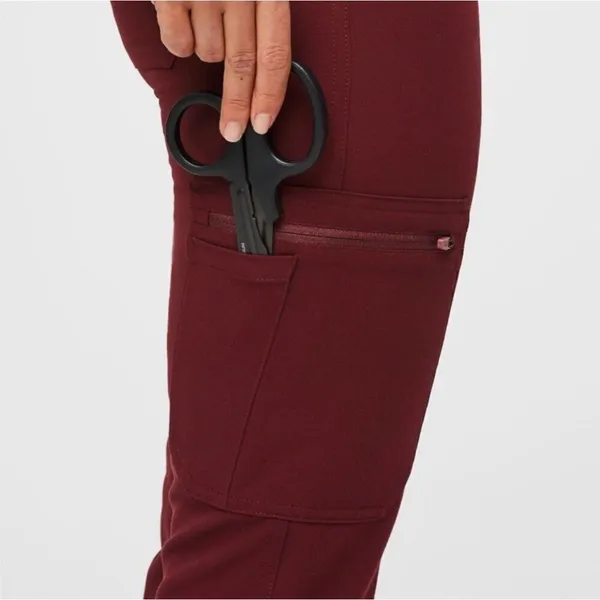 Figs Yola Skinny Burgundy Scrub Pants for Women (Size XXS/P) - Image 3