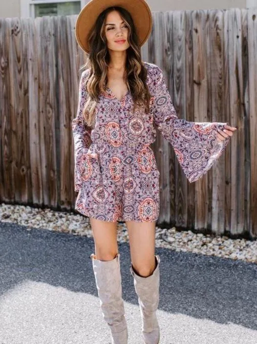 Long Sleeve Pocketed Romper Size Medium - Image 2