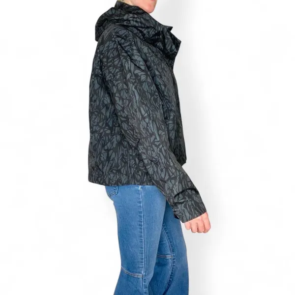 Traj3ctory Black Abstract Hooded Track Rain Athletic Hooded Jacket Size M - Image 4