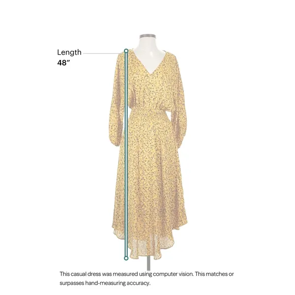 Anthropologie Yellow Floral Springtime Boho Party V-neck long Dress Size S - Image 7