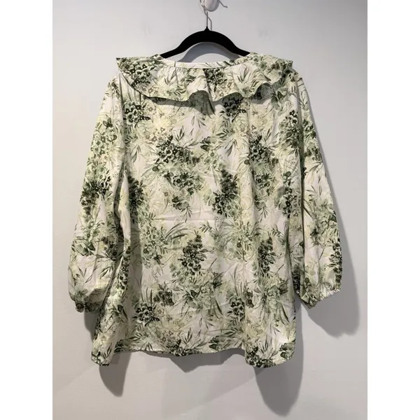 Emaline Blouse Women Large Button Floral Work Travel Office Lightweight Vacation - Image 2